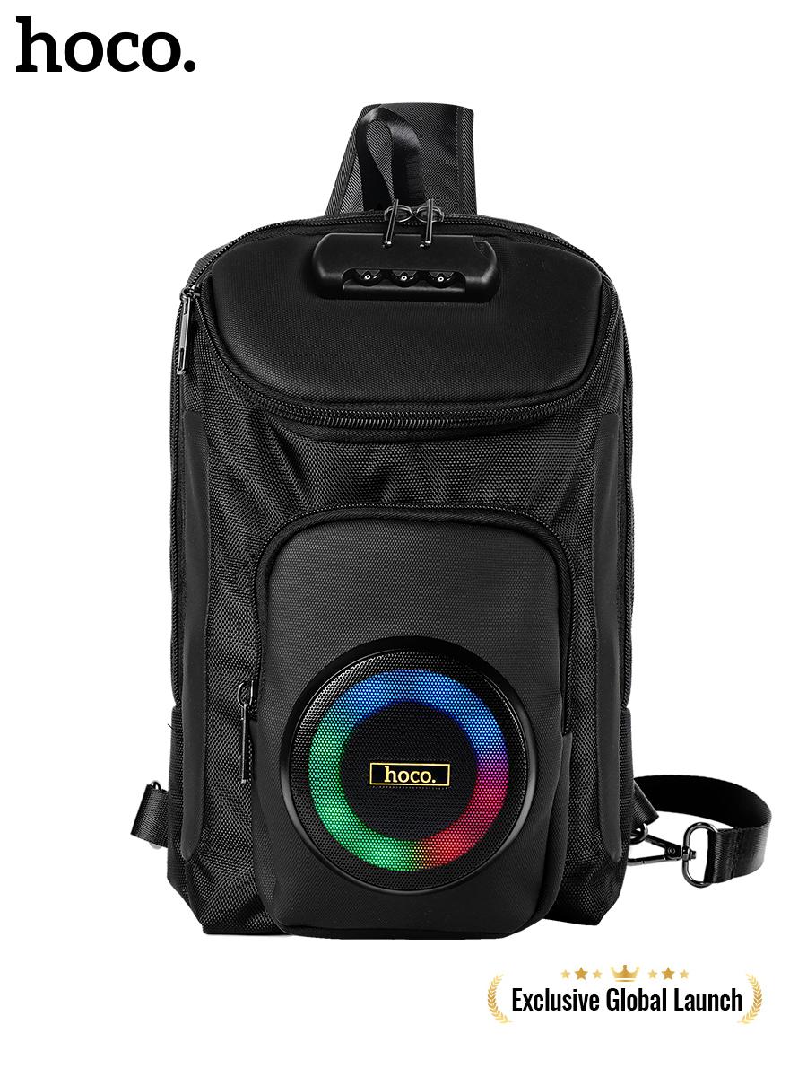 

Портативная Bluetooth-колонка HOCO HC42 8 Вт, аккумулятор 2500 мАч, поддержка FM/TF/USB, светодиодная подсветка, черная