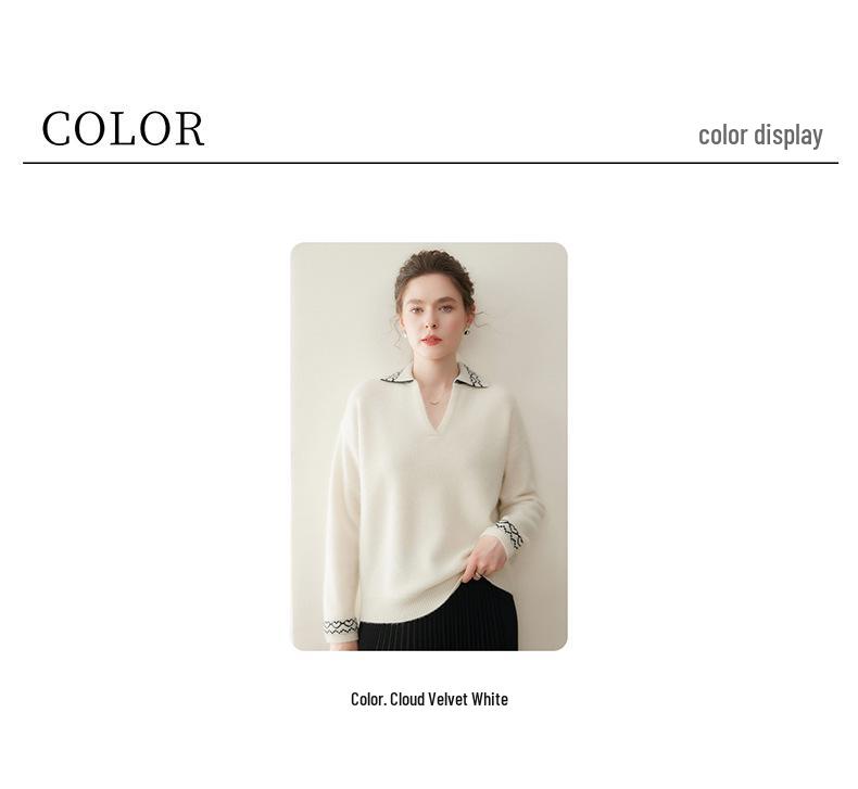 Cozy Slimming Cashmere Knit Women's Pullover Sweater - Soft, Skin-Friendly, Perfect for Autumn/Winter