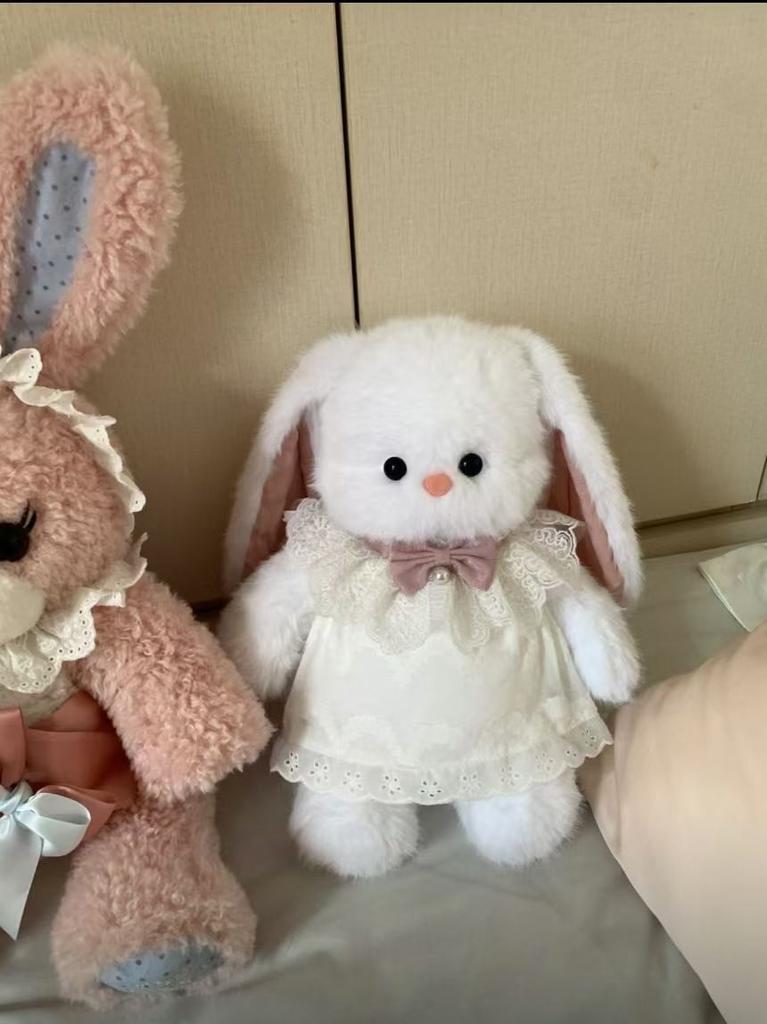 Cute Cartoon Long-Eared Rabbit Plush Toy Backpack Sweet Girl Daily Commuting Multi-Functional Crossbody Bag Polyester Material