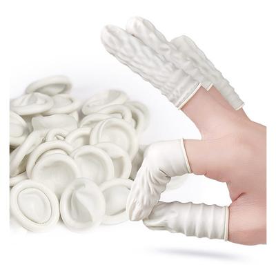 White Latex Powder-free Dust-free Anti-static Finger Cover, Beauty Manicure Pattern Embroidery Disposable Non-slip Finger Cover