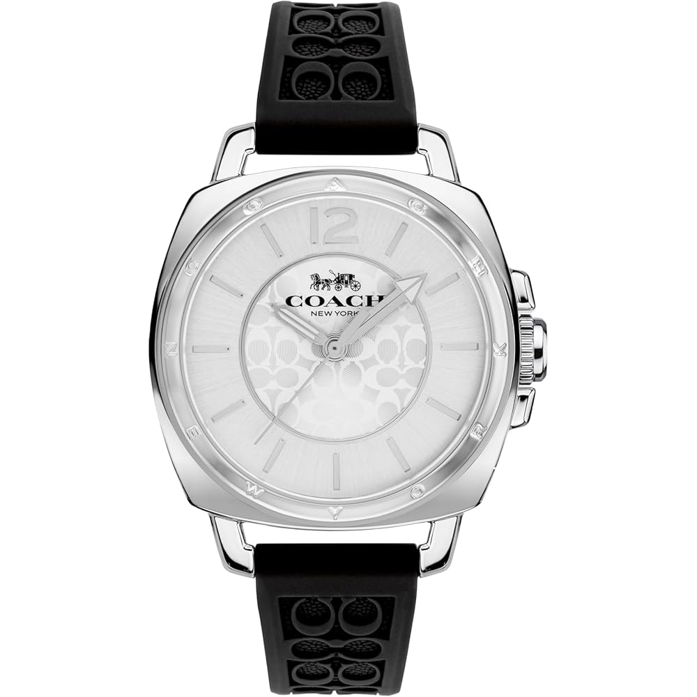 Coach Boyfriend Small Women s Watch Silver Dial Silicone Strap 14503877