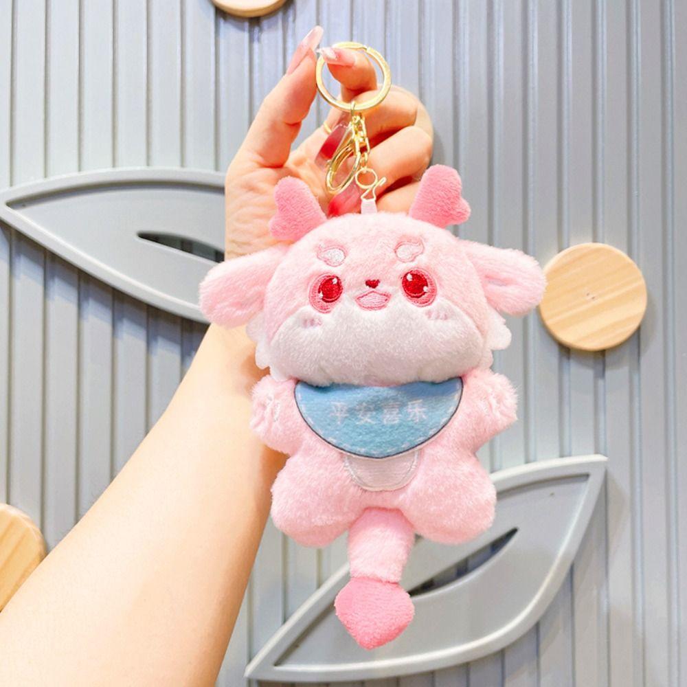 Cute Dragon Year Keychain Cartoon Backpack Doll Pendant Backpack Decor Dragon Doll Keyring  Couple