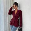 2026 Spring/Autumn Color Block Lace Waist Slimming A-line Women's Suit Jacket