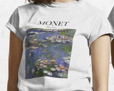 Monet Waterlelies T-shirt: Impressionisme Kunst, Katoenen T-shirt