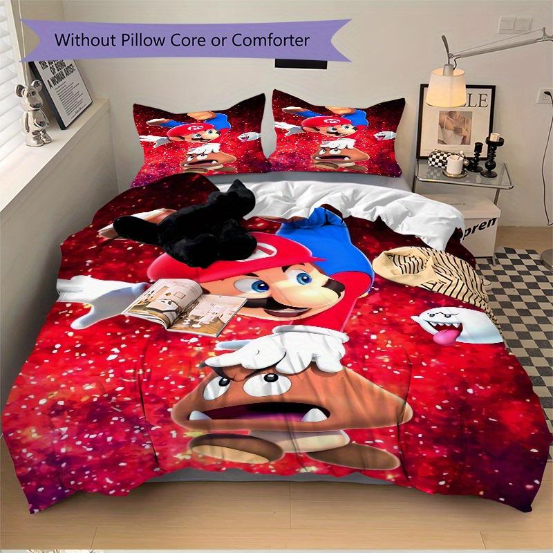 3pcs Mario Bedding Set - Includes Quilt Cover and Pillowcases, Suitable for All Seasons F039