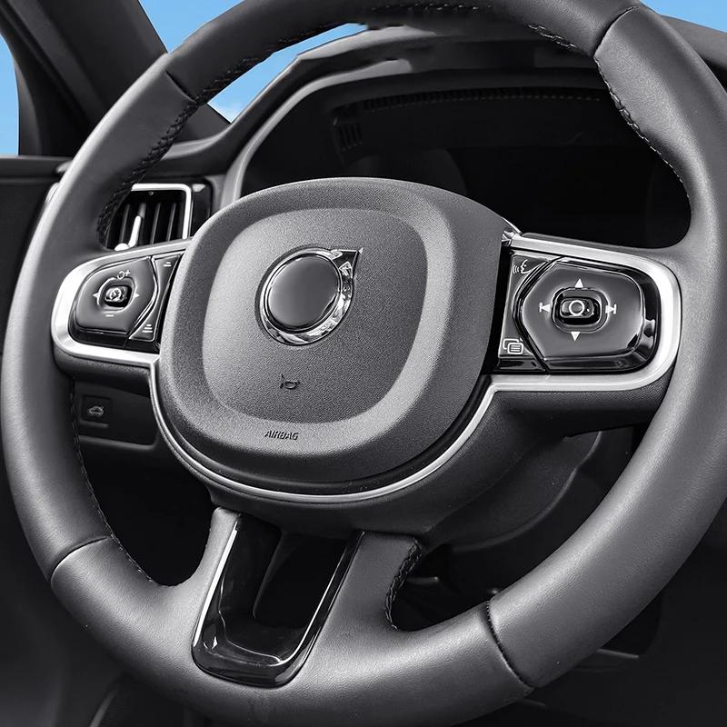 Car Steering Wheel Button Decoration Sticker Epoxy Protection Stickers for Volvo XC60 XC90 S90 V90 S60 V60 Interior Accessories