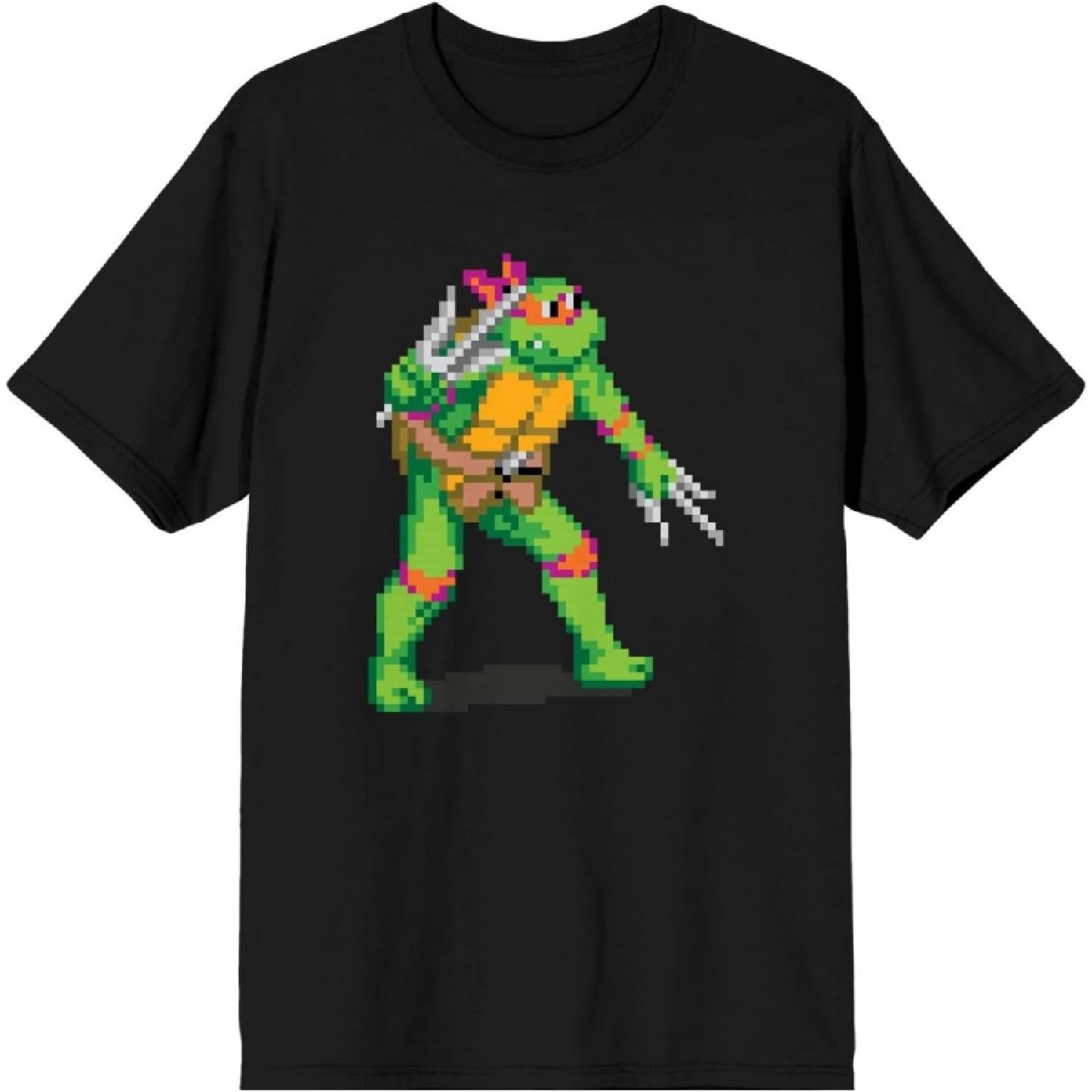 Черная футболка с пиксельным дизайном Черепашек-ниндзя Рафаэля XXXXXL разноцветный