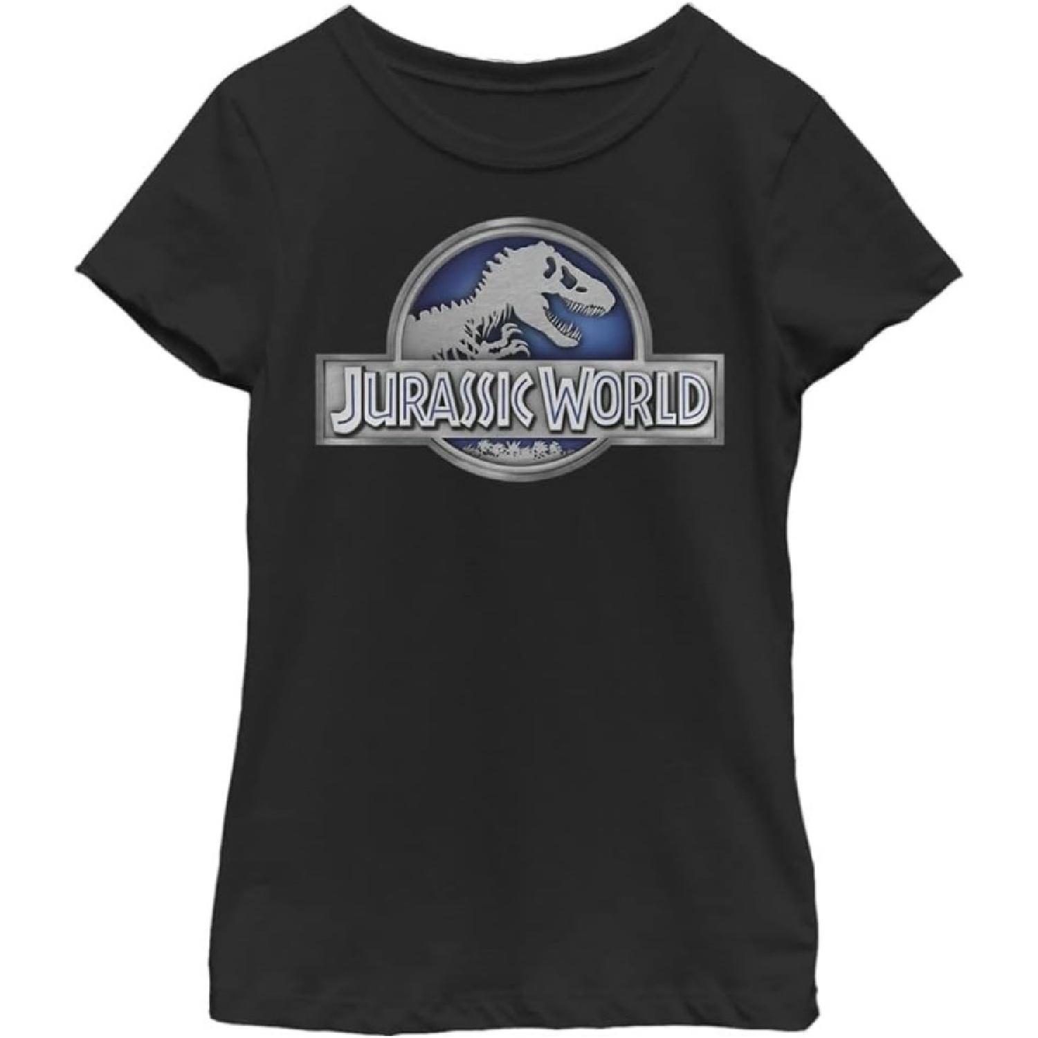 Jurassic World Girl s Simple Logo T-Shirt, Black, X-Large XXXXXL разноцветный