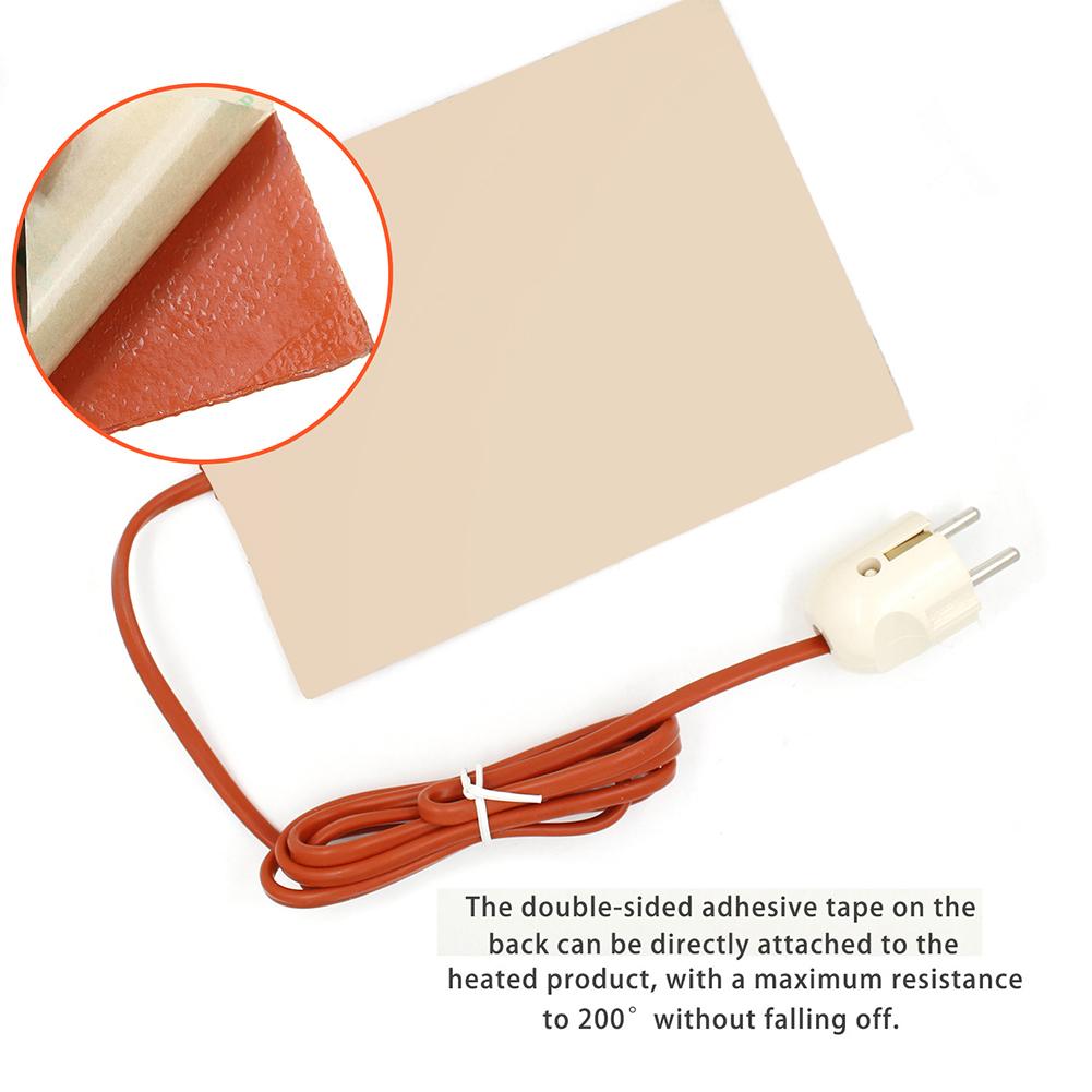 110V 220V 300W Flexible Waterproof Silicon Pad 15x20cm Wire Heater Car Engine Block Oil Pan Hydraulic Tank Heating Plate Mat