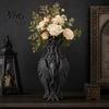 Creative Gift for Art Lovers 3D Printed Black Bird Vase, Gothic Flower Decorative Holder Compact Table Vase Dried Flowers, Retro Fantasy Ornament