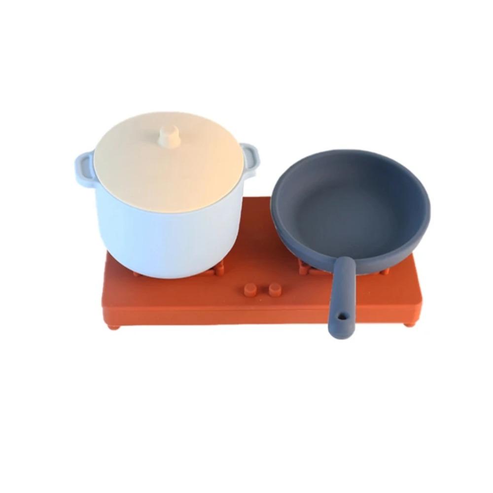 Conjunto de Brinquedos de Cozinha de Silicone Panela Cozinhar Para Criança Pequena Educacional Desenvolvimental Melhor Presente