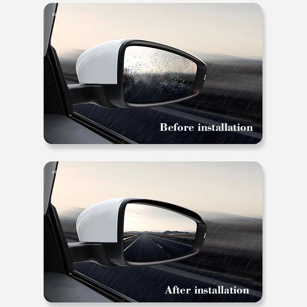 lbrdy0 2PCS Car Styling For Skoda Octavia Rearview Mirror Rain Blade Rubber Eyebrow Water Rainproof Cover A7 Yeti Kodiaq RS Fabia Rapid