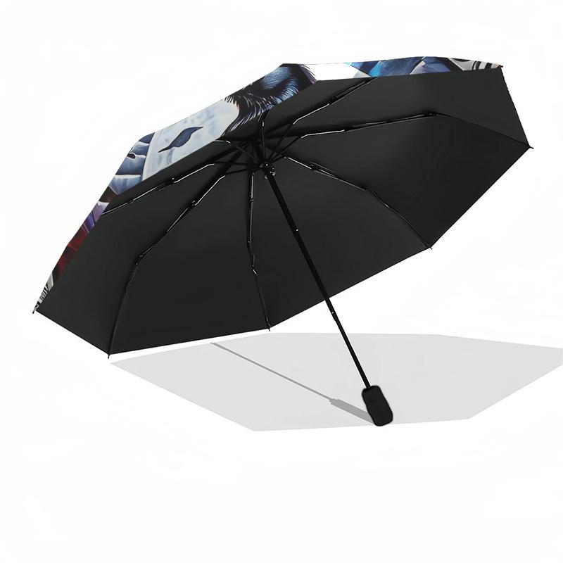 1pc Raven Moonlit Skull Artwork Umbrella with Plastic Handle,Suitable for All Seasons Home Travel Outdoor UmbrellaDD1420