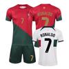 2223 Portugal Home 7 Away C Ronaldo Football Uniform National Team Short-sleeved World Cup Set