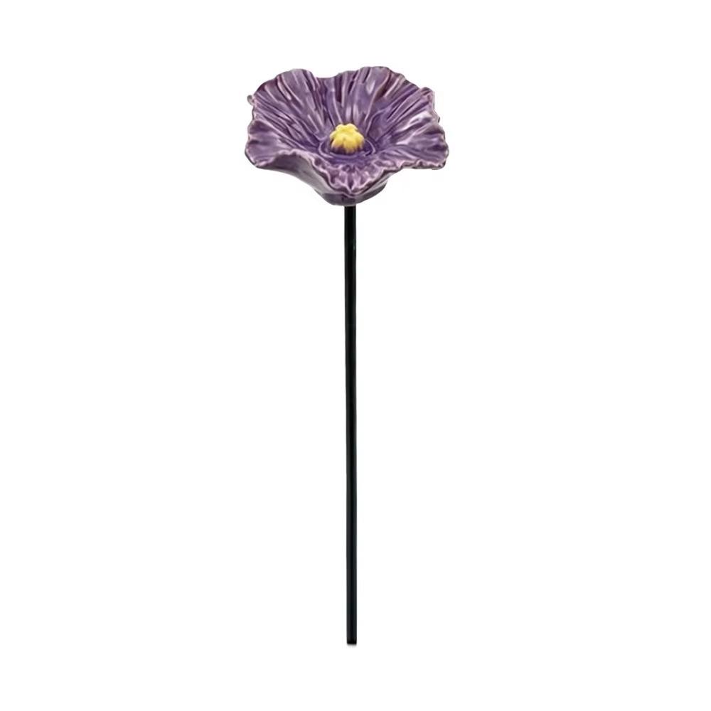 

Ground Insert Bird Bath Stand Resin Flower Insect Drinking Water Landscape Planter фиолетовый