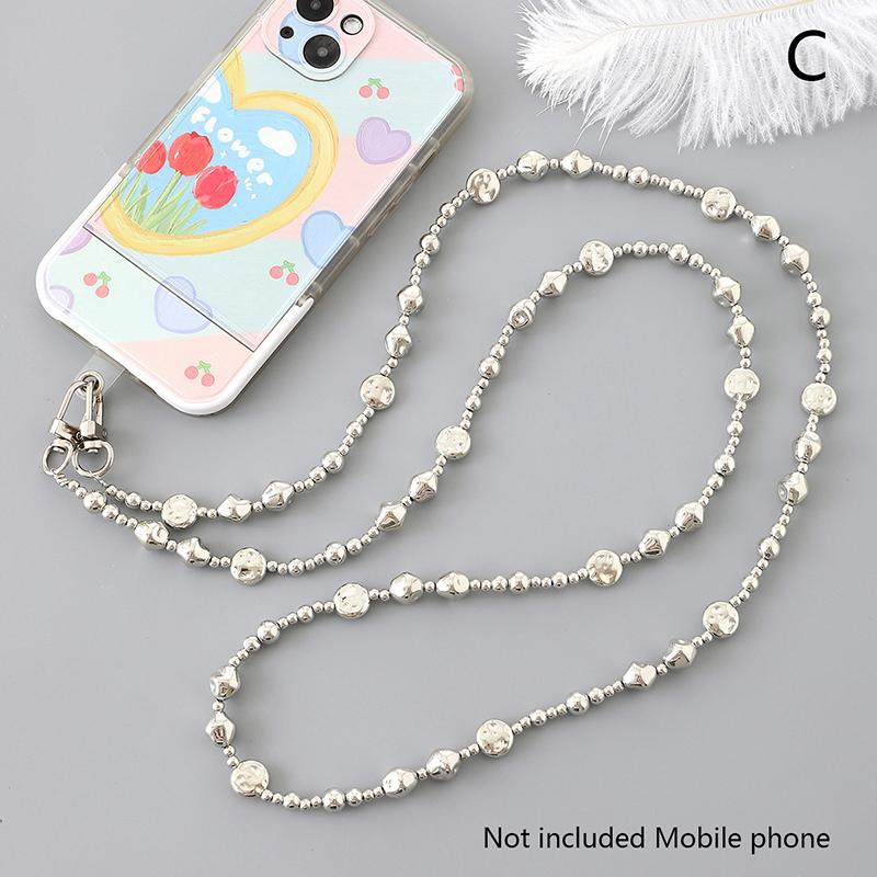 

60 см Ремешок-цепочка с жемчугом в форме сердца для телефона, через плечо, для подвешивания на шею, чехол для телефона, аксессуары для телефона для девочек против потери