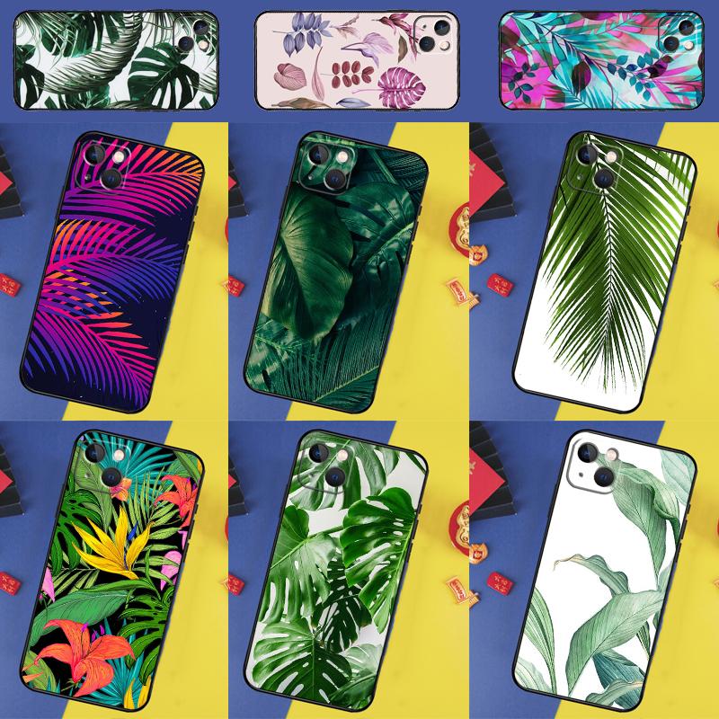 Tropical Leaves Phone Case For iPhone 16 Pro Max 11 12 13 14 15 Pro Max Mini 16e 15 16 Plus XR Cover Shell