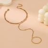 Hand Chain Bracelet with Rings Hand Chain Bracelet with Finger Rings Adjustable Chain Bracelet Hand Jewelry for Women