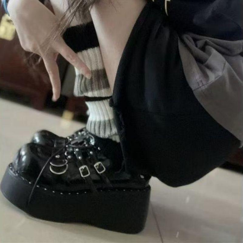 Thick-soled Muffin Sole Single Shoes Spring and Summer New Retro British Style Niche Design Small Leather Shoes Women