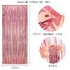 BRAVESHINE 2-Piece Tassel Curtain Set Sparkling Background Bright Gloss Birthday Party Decor 100cm*250cm