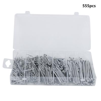 555pcs Cotter Pin Assortment Kit Split Pins Fasteners Parts Tool Kit with Large Industrial Storage