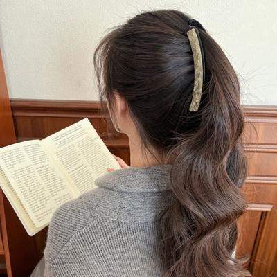 Geometric Acetate Banana Clip Large Size Hairpin Cute Leopard Print Hair Clip  Female