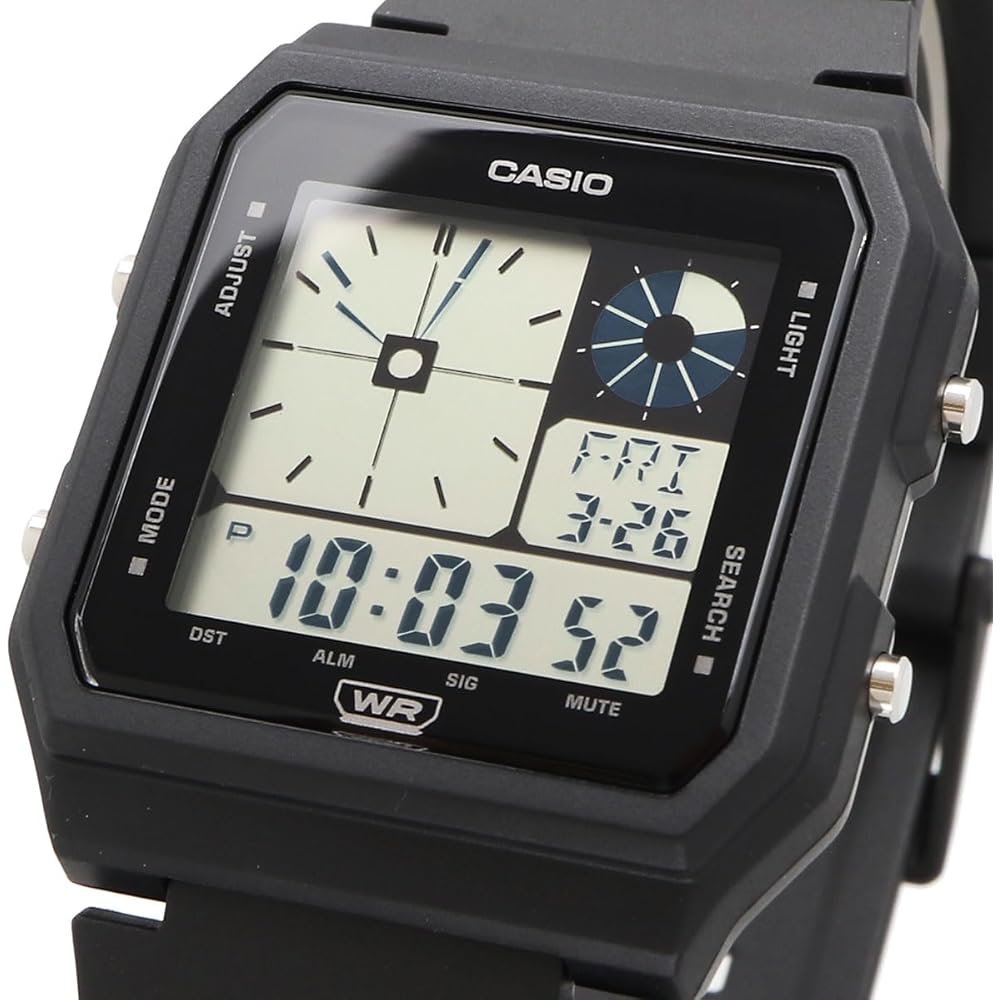 Casio LF-20W-1A Unisex Digital Analog Display Watch Black Imported Model