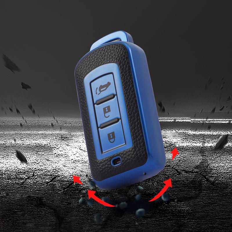 Leder-TPU-Auto-Schlüsselanhänger-Schutzhülle für Mitsubishi Pajero 3 Outlander III 2013 – ASX Schlüsselanhänger Auto