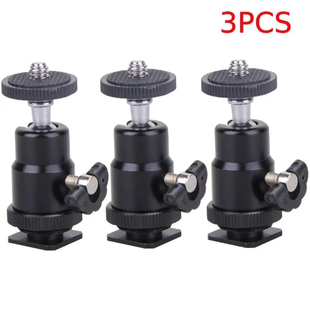 5/4/3/2/1PCS Ball Head For Camera Tripod LED Light Flash Tripod Bracket Holder Mount 1/4 Hot Shoe Adapter Cradle  for Canon Niko