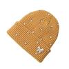 Solid Color Crystal Pearl Bow Beanie Warm Pullover Hat Fashion Knit Hat  Outdoor