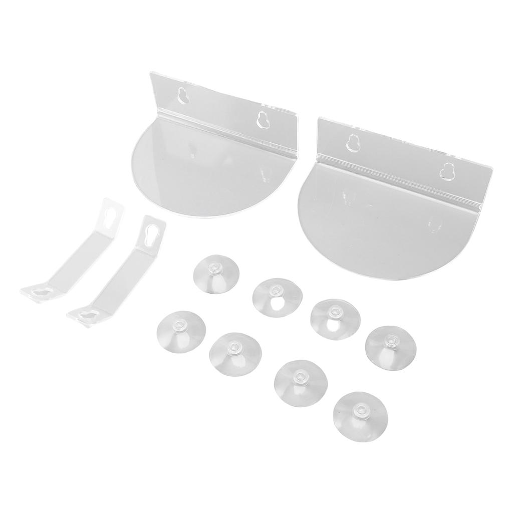 2pcs Acrylic Window Plant Shelves with Suction Cups Support Brackets Semicircular Window Sill Extender for Succulents