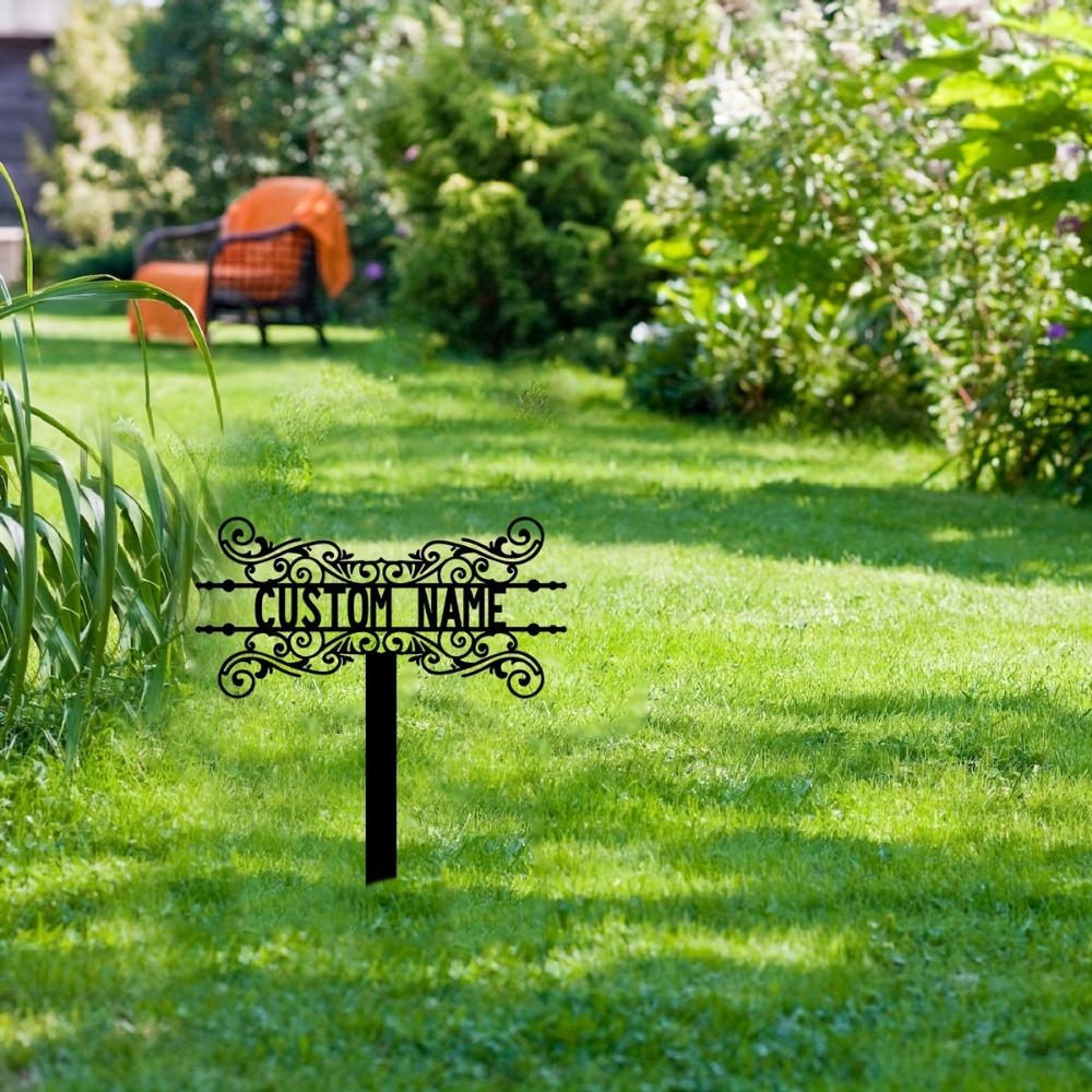 Metal Wall Art, Garden Decor, Outdoor Yard Sign, Personalized Address Stake, Housewarming Gift, Family Friend Present