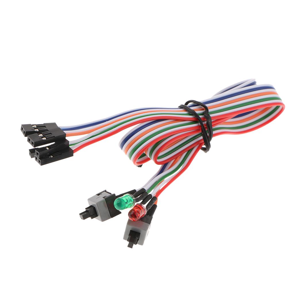 Buy 60cm ATX PC Desktop Case Power On Off Reset Switch Cable with 2 X ...