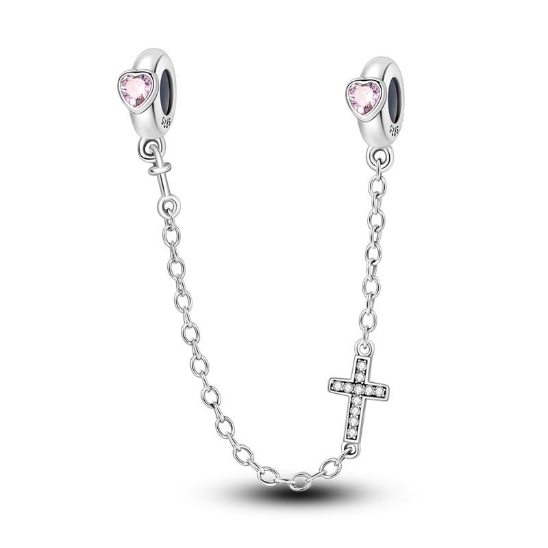 Copper Sun And Moon Plum Blossom Safety Chain Piece Bead Charms For 3Mm Original Bracelets Diy Jewelry Birthday Crafting