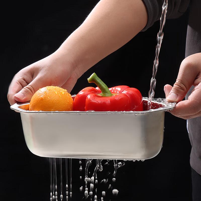 Baijie 304 Stainless Steel Sink Strainer Rack, Kitchen Sink Dishwashing Basin Food Waste Draining Basket Triangular Draining Rack