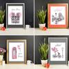 Spakon 9 Pieces Paris Bathroom Decor Paris Theme Wall Art Room Decor Romantic Pink Eiffel Tower Wall Art Bedroom Pictures