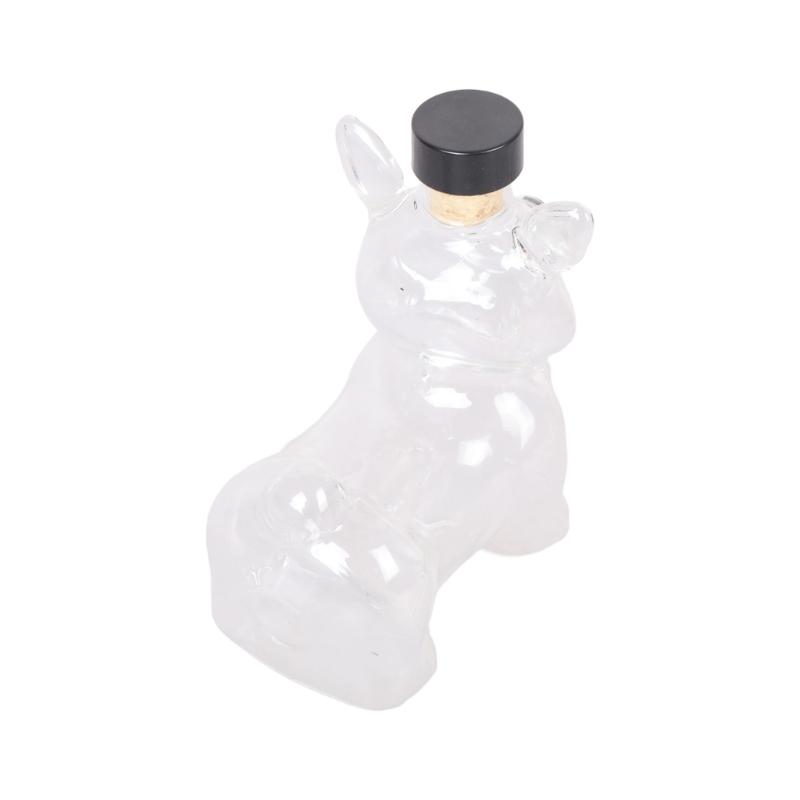 Dekanter für Whiskey in Hundeform, klare Glasflasche für Spirituosen, zur Präsentation und als Gesprächsstarter-Geschenk