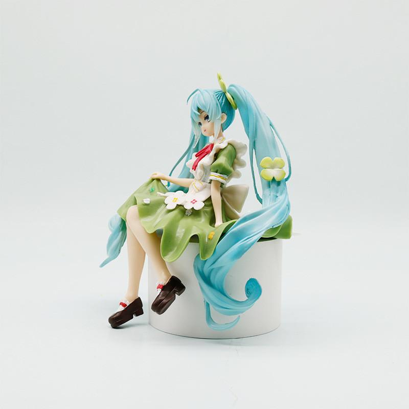 Miku Pvc Hatsune Model Ornament With Four Leaf Clover Style For Gift Fans