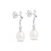 Earrings - Pearls & Colors - Genuine Cultured Pearls - 8-9 Mm - 925 Sterling Silver - Woman