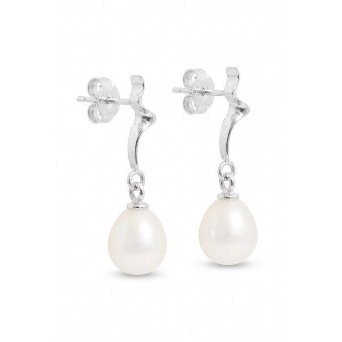 Earrings - Pearls & Colors - Genuine Cultured Pearls - 8-9 Mm - 925 Sterling Silver - Woman