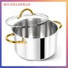 MICHELANGELO 6/8/10QT Edelstahl-Kochtopf mit Deckel, genietetem Griff, induktionsgeeignet, ofenfest