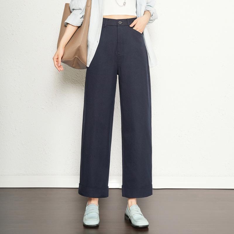 2025 Women's Small Size Cotton Linen Wide Leg Pants - Versatile, Slimming, Casual for Spring & Autumn