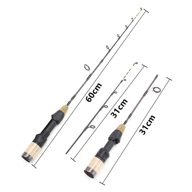 60cm 2 Tips Hengel Winter IJsvishen Hengel Stok Uitrusting Koolstof Hengel IJsvishen Hengel
