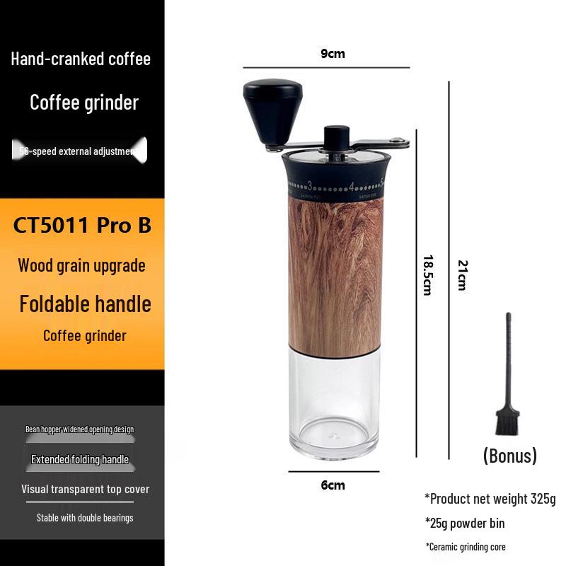 Stainless Steel Hand-Crank Coffee Grinder - Portable and In Stock
