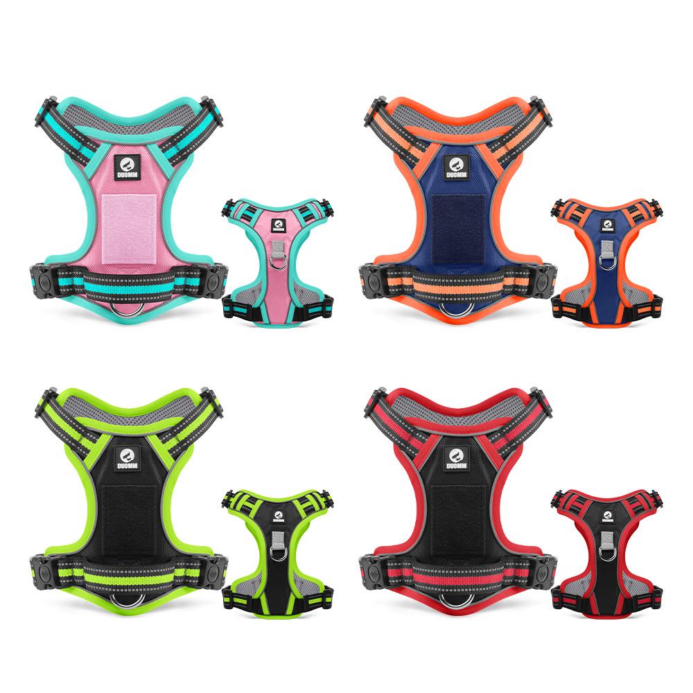 Large Dog Vest-Style Harness with Velcro & Shock-Resistant Leash