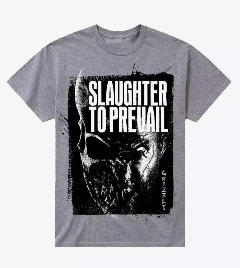 SLAUGHTER TO PREVAIL Grizzly Heather Grey Official Band T-Shirt LARGE NEW L