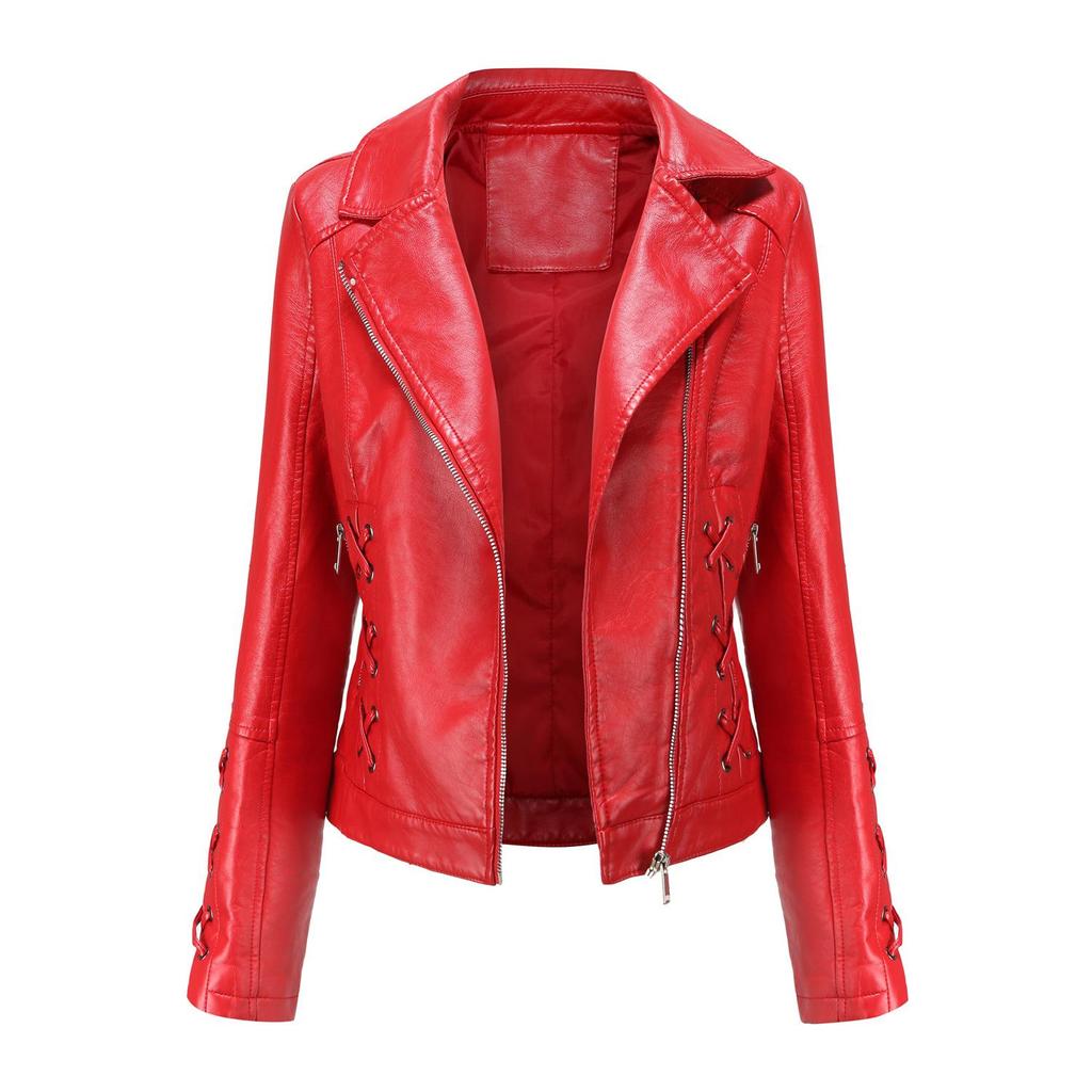 Fashion Women's Jacket Rock and Roll  Leather Jacket Pimkie Cleaning Single PU Leather Motorcycle Temale Women's Leat
