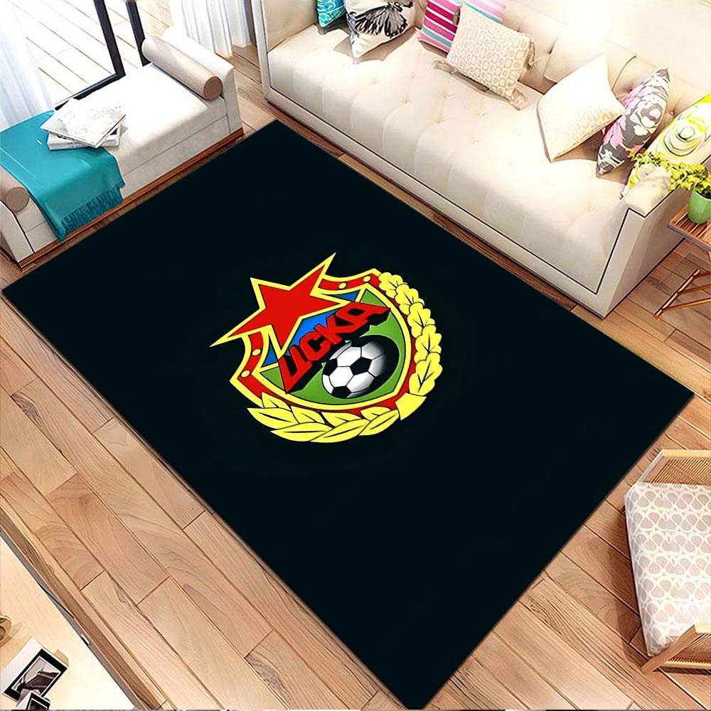 CSKA Football Emblem Design Patterned carpet, non slip mat suitable for living room and bedroom sofas