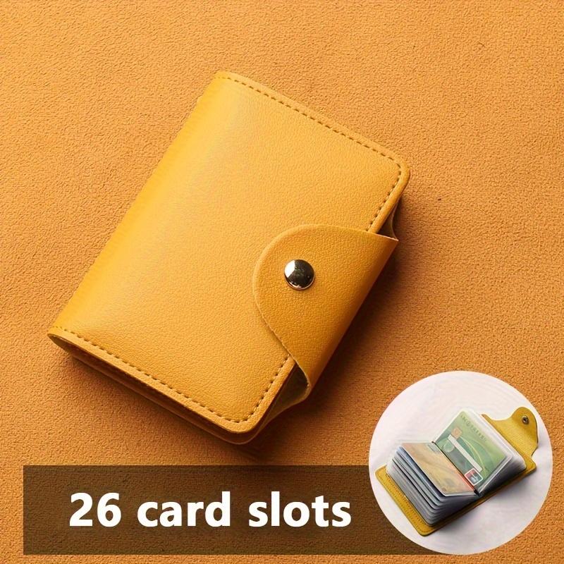 

Классический картхолдер из искусственной кожи для женщин, элегантный клатч с застежкой-пряжкой, портативный кошелек для карт с 26 отделениями, с отделением для монет жёлтый