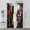 2pcs, Creative Curtains 2D Print Japanese Mountain Ink Painting Fabric (without Rod) Decorations Inside Use for Bedroom Office